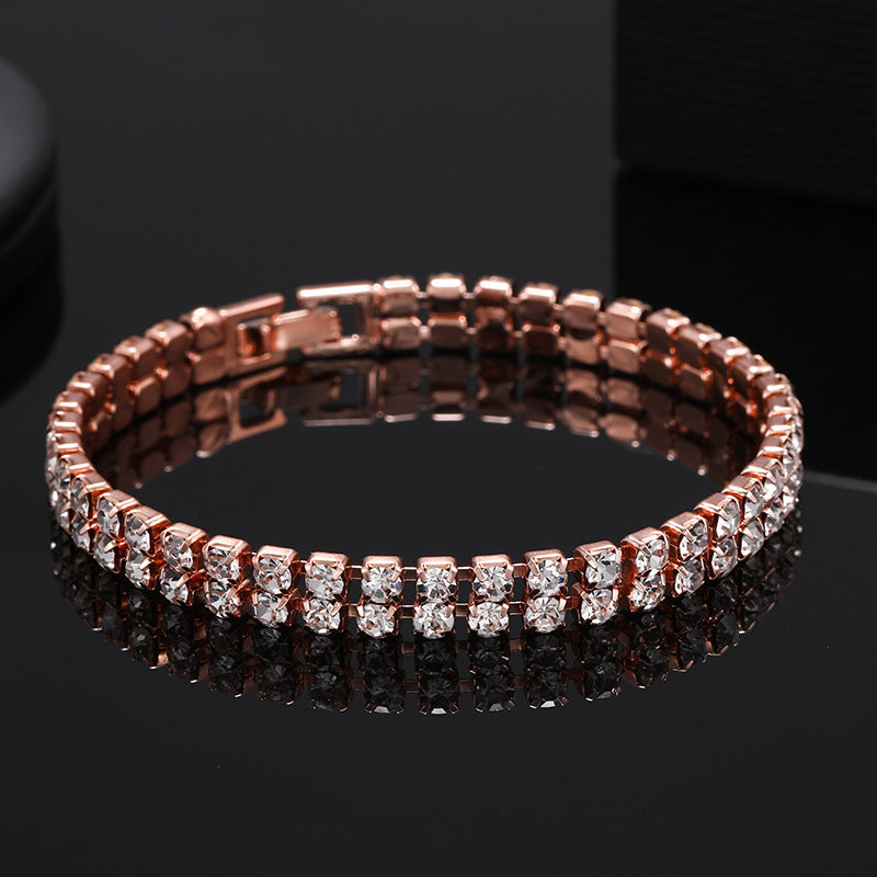 Wholesale Hip Hop Double Row Copper Bracelets